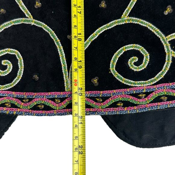 Carol Horn Workshop Boho Sequins Velvet Metallic Quilted One Size - Picture 4 of 8